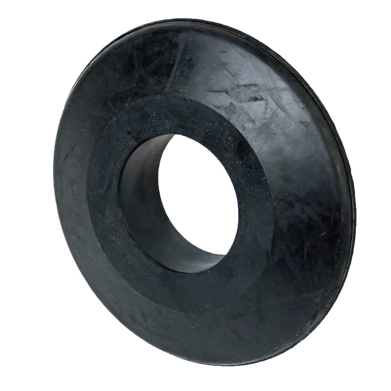 Idler discs and rubber rings for return rollers and impact rollers manufactured in various sizes and colours.